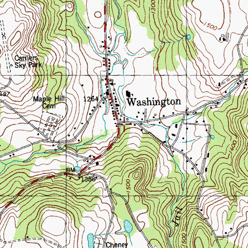 Topographic Map of Washington, VT