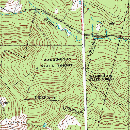 Topographic Map of Washington State Forest, VT