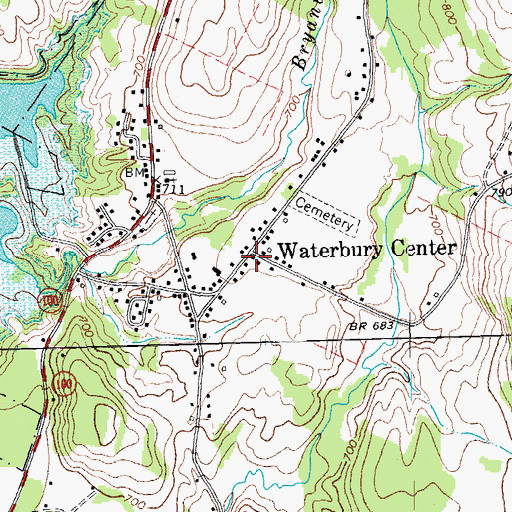 Topographic Map of Waterbury Center, VT