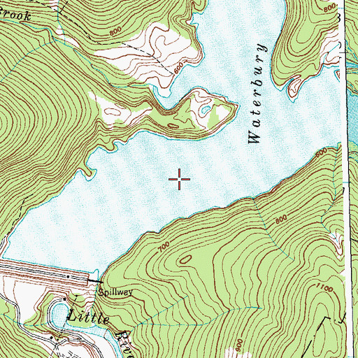 Topographic Map of Waterbury Reservoir, VT