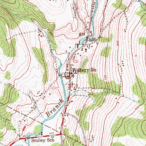 Topographic Map of Waterville, VT