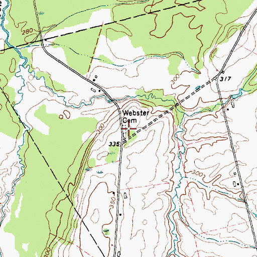 Topographic Map of Webster Cemetery, VT