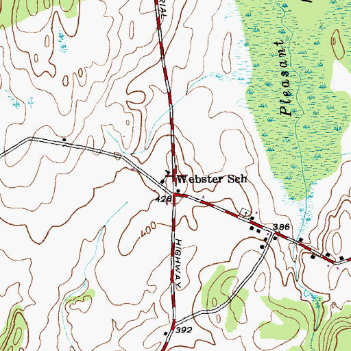 Topographic Map of Webster School, VT