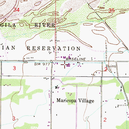 Topographic Map of Gila River Nursing Home, AZ