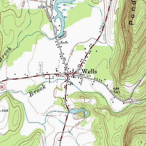 Topographic Map of Wells, VT