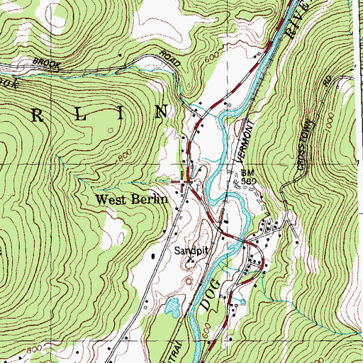 Topographic Map of West Berlin School, VT