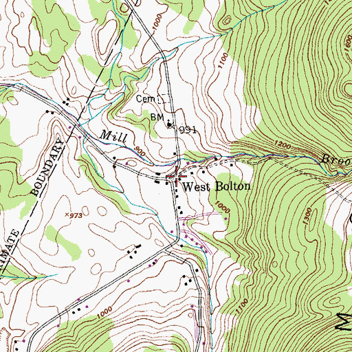 Topographic Map of West Bolton, VT