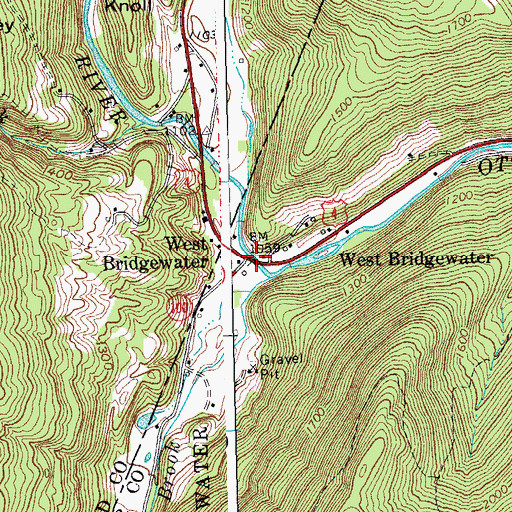 Topographic Map of West Bridgewater, VT