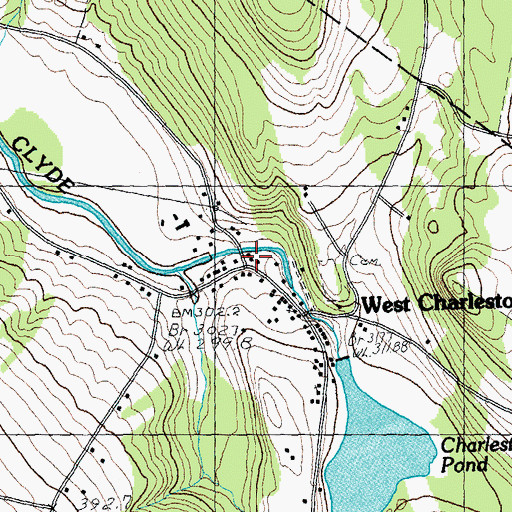 Topographic Map of West Charleston, VT