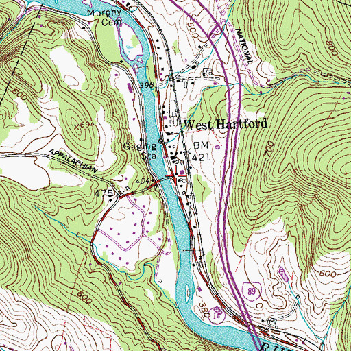 Topographic Map of West Hartford, VT