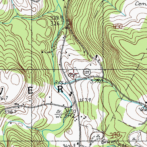Topographic Map of West Look Cemetery, VT