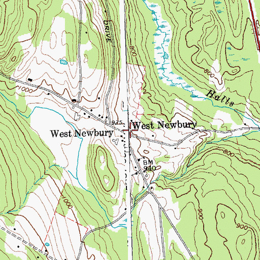 Topographic Map of West Newbury, VT