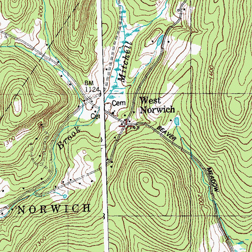 Topographic Map of West Norwich, VT