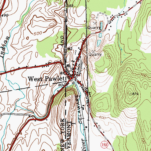 Topographic Map of West Pawlet, VT