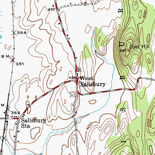 Topographic Map of West Salisbury, VT