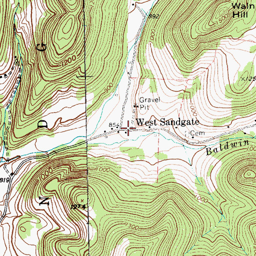 Topographic Map of West Sandgate, VT