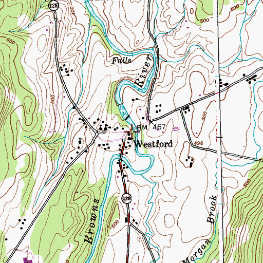 Topographic Map of Westford, VT