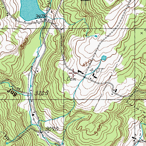 Topographic Map of Westhill Cemetery, VT