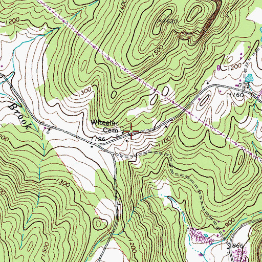 Topographic Map of Powers Wheeler Cemetery, VT