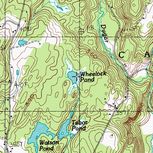 Topographic Map of Wheeler Pond, VT