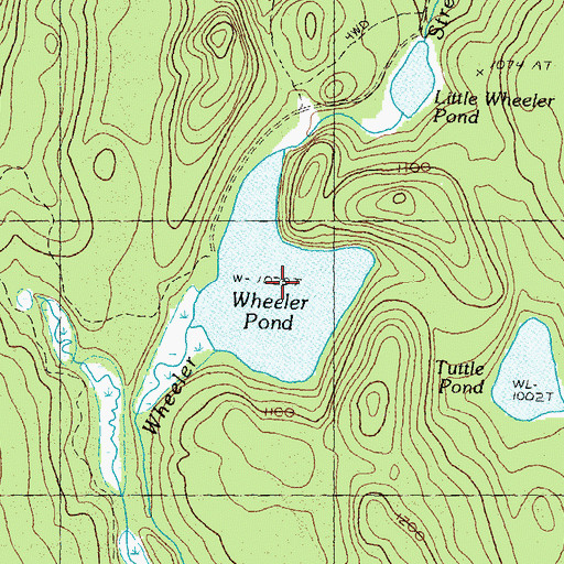 Topographic Map of Wheeler Pond, VT