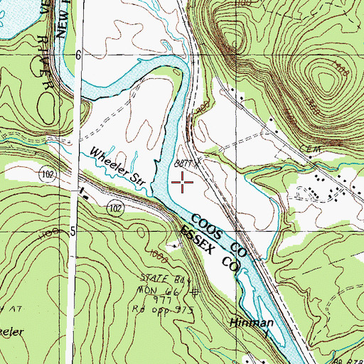 Topographic Map of Wheeler Stream, VT