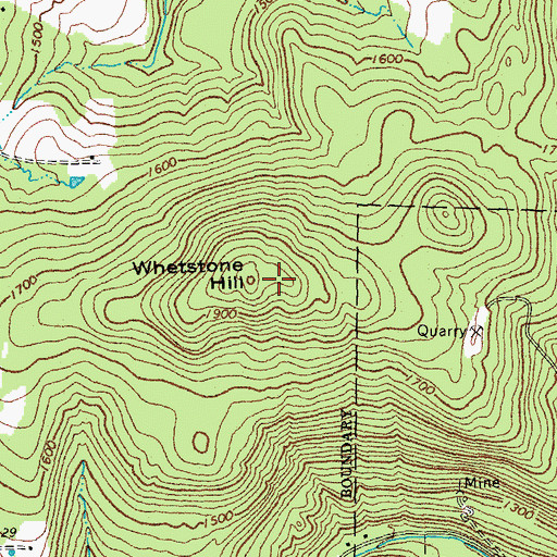 Topographic Map of Whetstone Hill, VT