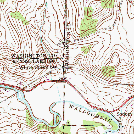 Topographic Map of White Creek Station, VT