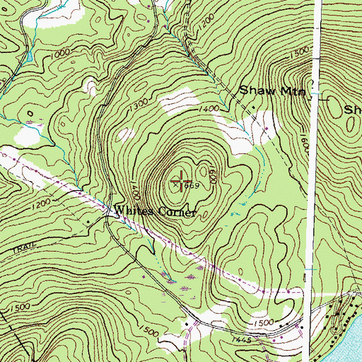 Topographic Map of Whites Corner, VT