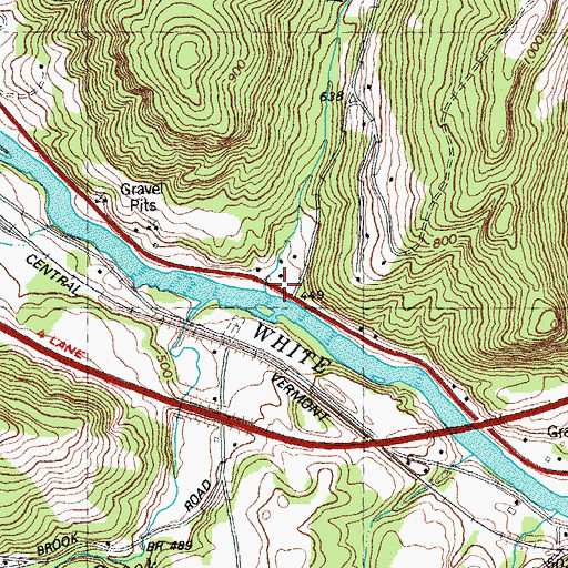 Topographic Map of Whitewater Brook, VT