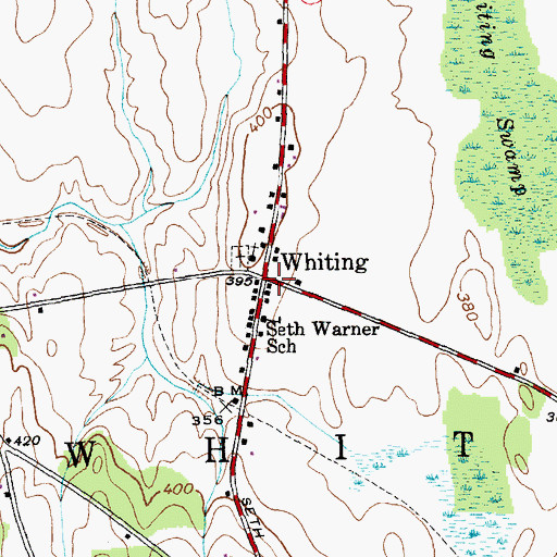 Topographic Map of Whiting, VT