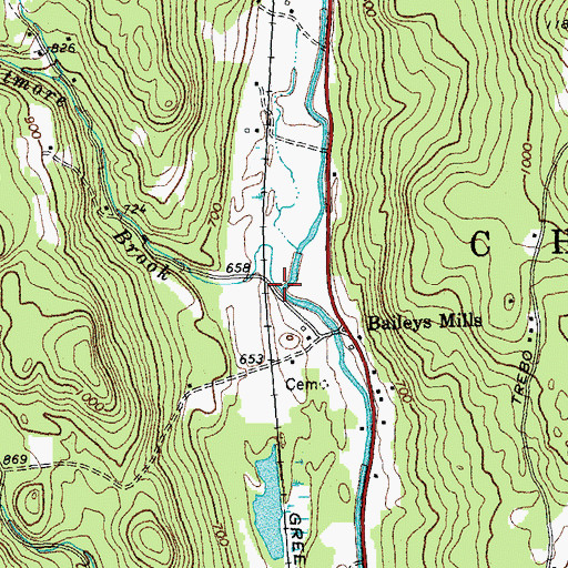 Topographic Map of Whitmore Brook, VT