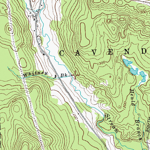 Topographic Map of Whitney Brook, VT