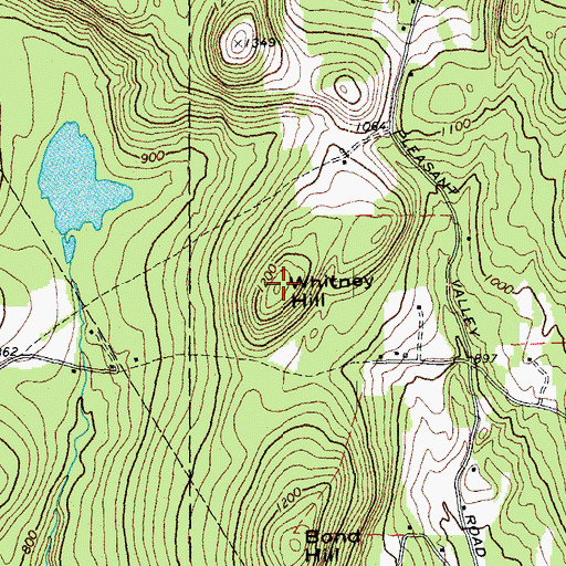 Topographic Map of Whitney Hill, VT