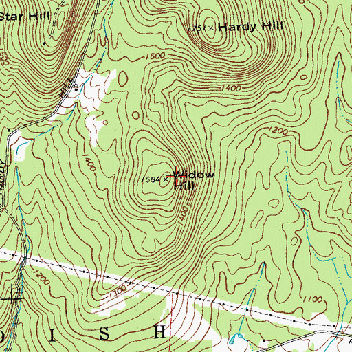 Topographic Map of Widow Hill, VT