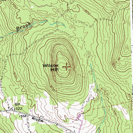 Topographic Map of Wilcox Hill, VT