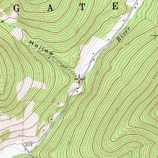 Topographic Map of Wilcox Hollow, VT