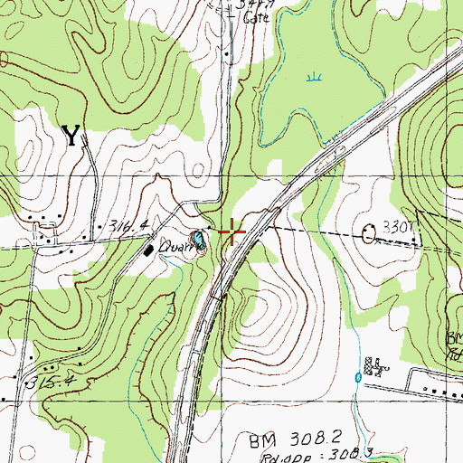 Topographic Map of Willey Granite Quarry, VT