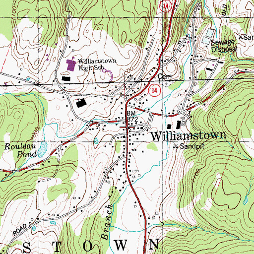 Topographic Map of Williamstown, VT