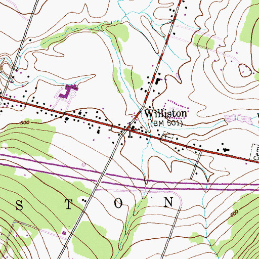 Topographic Map of Williston, VT