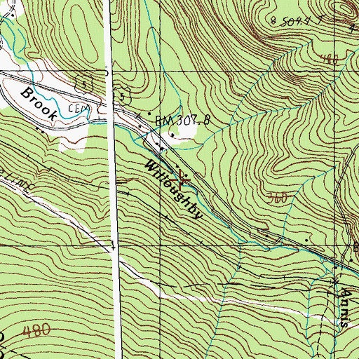 Topographic Map of Willoughby School, VT