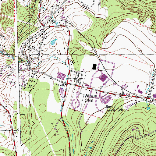 Topographic Map of Wilson Cemetery, VT