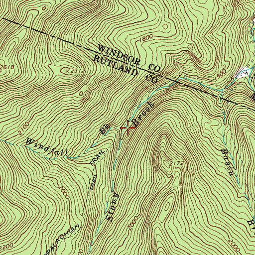 Topographic Map of Windfall Brook, VT