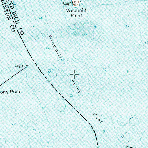 Topographic Map of Windmill Point Reef, VT