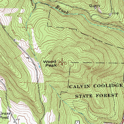 Topographic Map of Wood Peak, VT