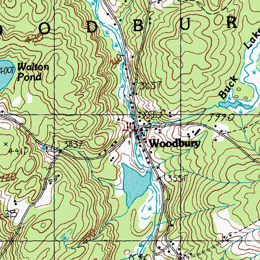 Topographic Map of Woodbury, VT