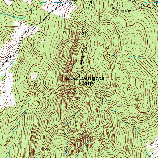 Topographic Map of Wrights Mountain, VT