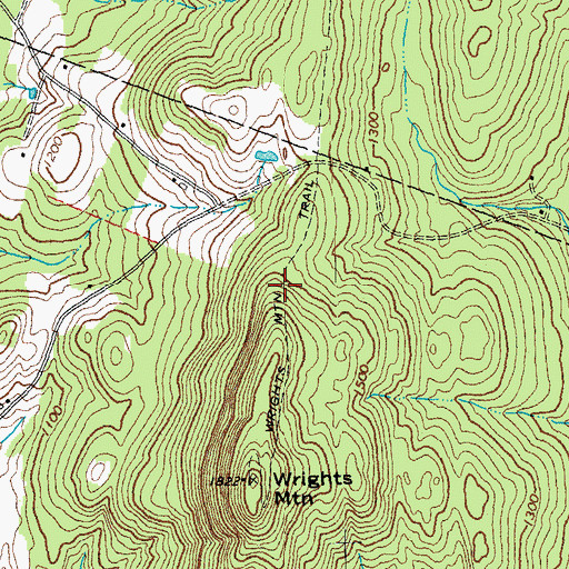 Topographic Map of Wrights Mountain Trail, VT