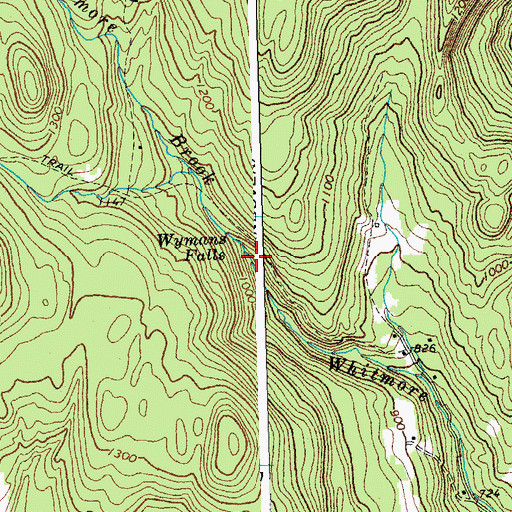 Topographic Map of Wymans Falls, VT