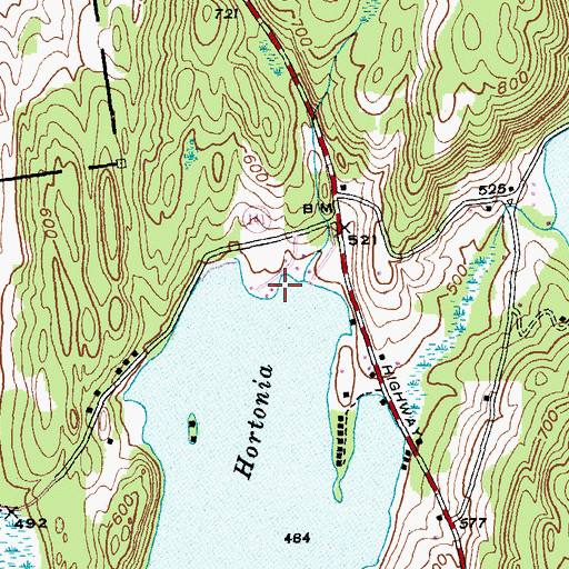 Topographic Map of Warrior Lakes, VT